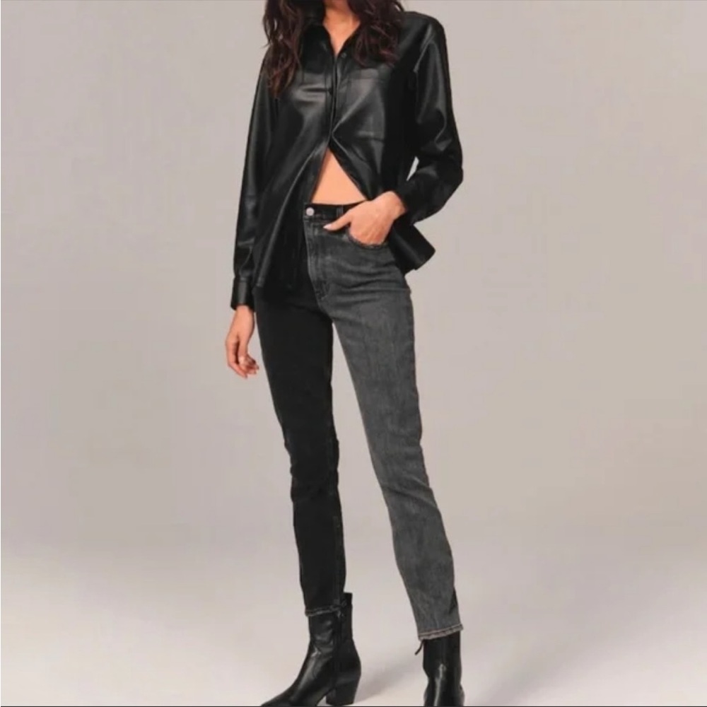 Abercrombie and Fitch curve love high rise the skinny jeans NWOT two tone